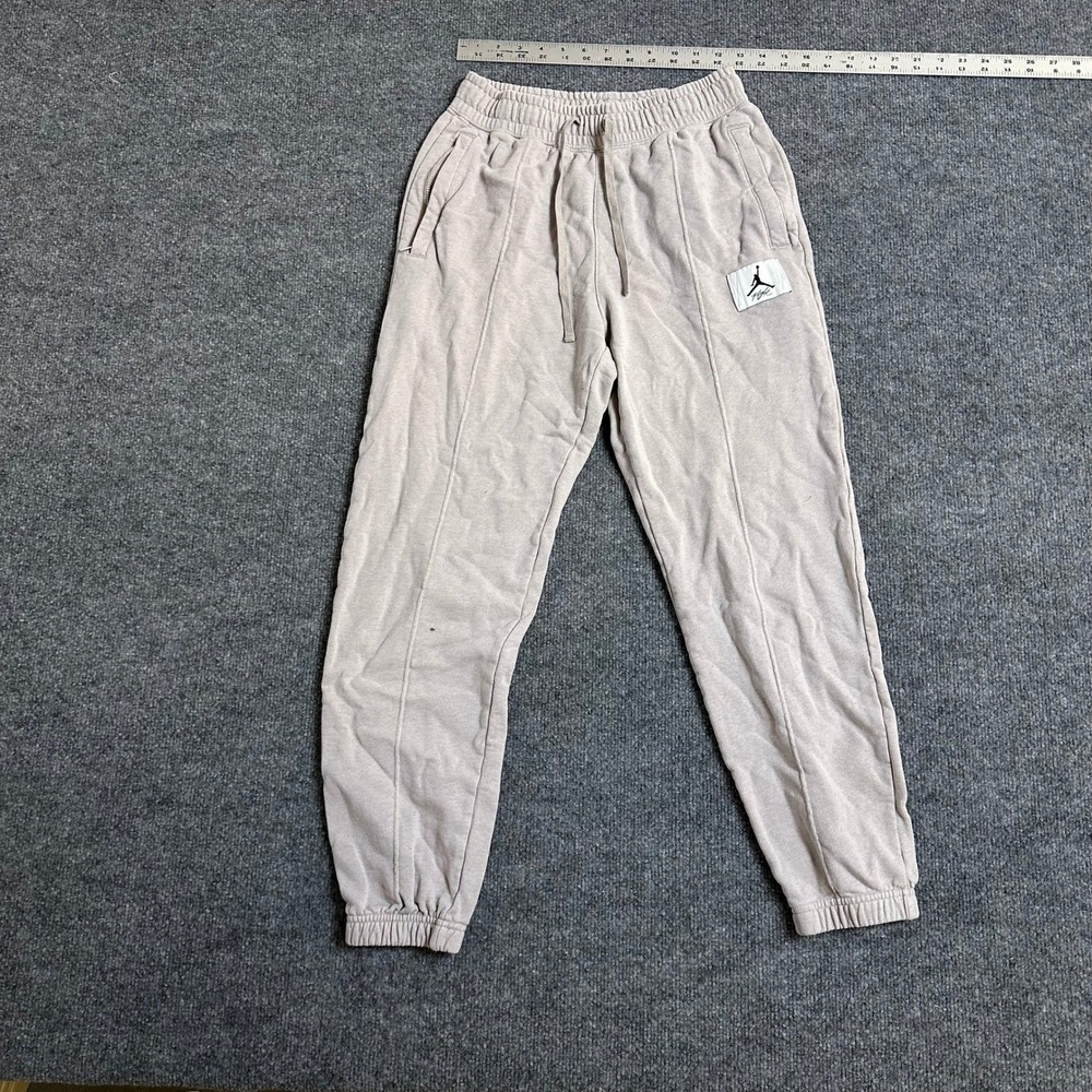 Jordan Sweatpants Womens Size S Beige Flight Fleece Joggers Cotton Athletic